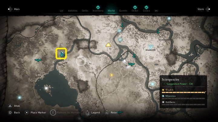 W miejscu zaznaczonym na powyższym obrazku spotkasz mężczyznę, który rozpacza nad utratą rodzinnej pamiątki - broszki - Assassins Creed Valhalla: Żarłoczna owca/Lamb Chops - solucja, opis przejścia - Assassins Creed Valhalla - poradnik do gry