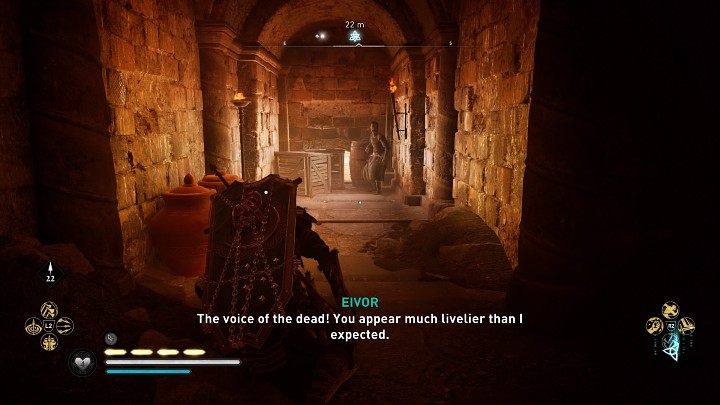 Zejdź na dół, a w wąskim korytarzu natkniesz się na oszusta - Assassins Creed Valhalla: Głos z zaświatów (Sciropescire)/The Puppeteer - solucja - Assassins Creed Valhalla - poradnik do gry