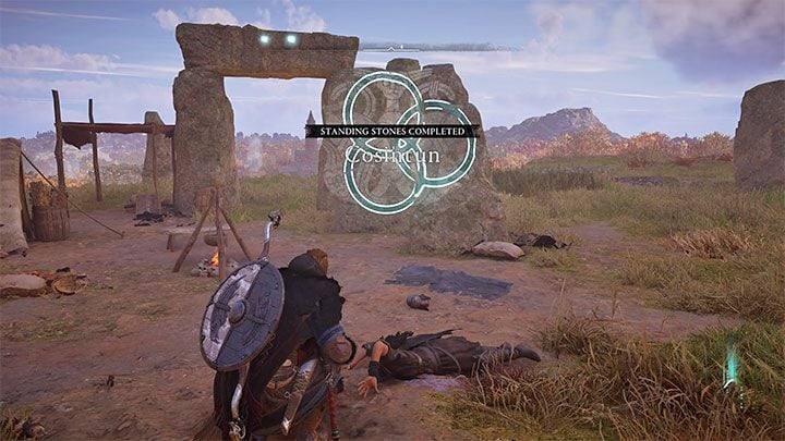 1) Odnajdywać głazy (Standing Stones) i rozwiązywać zagadki z ustawieniem się w takim miejscu żeby z użyciem wzroku Odyna skompletować symbol - Assassins Creed Valhalla: Co oznacza sugerowana moc regionu? - Assassins Creed Valhalla - poradnik do gry