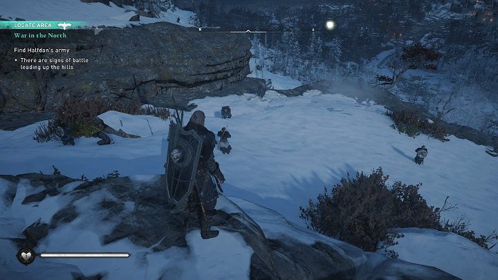 Gdy dotrzesz na miejsce zauważysz ślady bitwy - Assassins Creed Valhalla: Wojna na północy/War in the North - solucja - Assassins Creed Valhalla - poradnik do gry