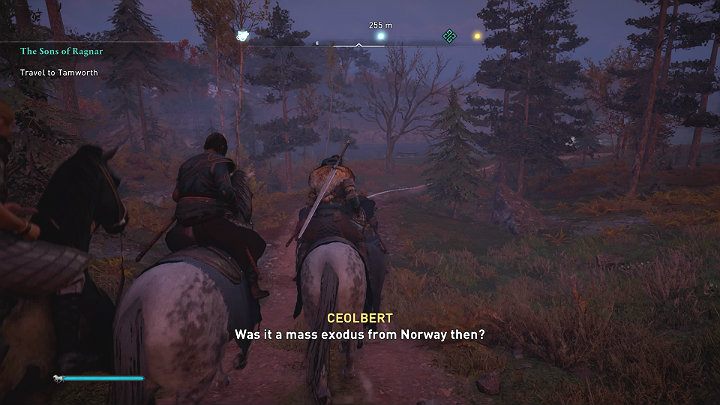 Podróż szlakiem potrwa kilka minut więc najlepiej zdecydować się na automatyczne podążanie główną drogą - Assassins Creed Valhalla: Synowie Ragnara/The Sons of Ragnar - solucja - Assassins Creed Valhalla - poradnik do gry