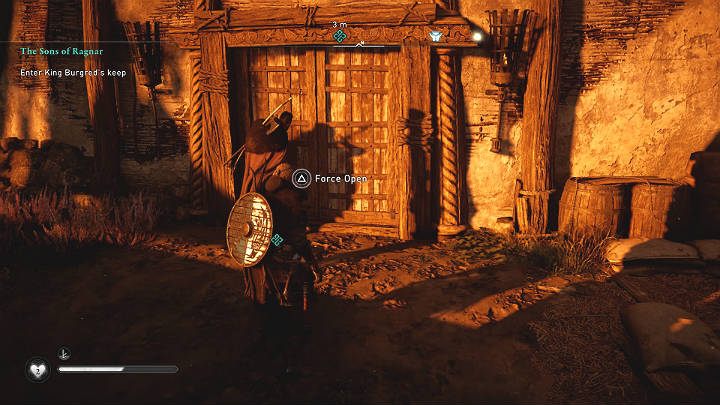 Podejdź do drzwi i wywarz je, by dostać się do środka fortecy króla - Assassins Creed Valhalla: Synowie Ragnara/The Sons of Ragnar - solucja - Assassins Creed Valhalla - poradnik do gry