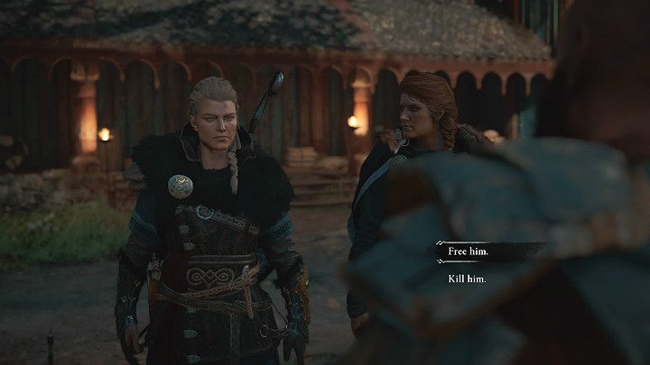Po skończonej walce Dag przyprowadzi jednego ocalałego, który jednak nie chce zdradzić kto ich przysłał - Assassins Creed Valhalla: Nieproszeni goście/Uninvited Guests - solucja - Assassins Creed Valhalla - poradnik do gry