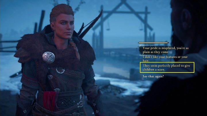W przypadku drugiego dialogu musisz użyć trzeciej odpowiedzi - Assassins Creed Valhalla: Pyskówka - Rygjafylke, sekrety, lokacje - Assassins Creed Valhalla - poradnik do gry