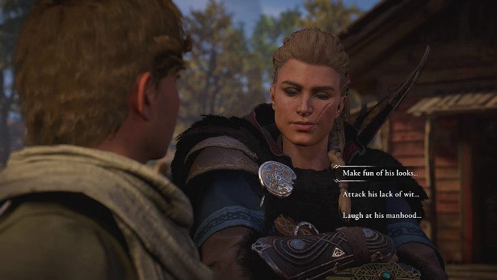 Po chwili zjawi się Finnr i wraz z Eivorem postarają się nauczyć Oswalda Pyskówek, by następnym razem mógł odgryźć się ciętą ripostą - Assassins Creed Valhalla: Na miarę wikinga/The Measure of a Norseman - solucja - Assassins Creed Valhalla - poradnik do gry