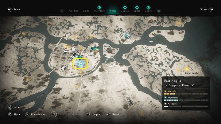 W miejscu zaznaczonym na powyższym obrazku spotkasz białego kota - Assassins Creed Valhalla: Przyjaciel Freyji/Freyas Friend - solucja - Assassins Creed Valhalla - poradnik do gry