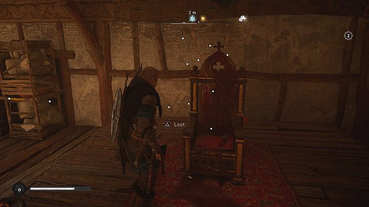 Podejdź do tronu i zbierz chociaż jedną strzałę (musisz mieć przygotowane miejsce w ekwipunku), a następnie porozmawiaj z kobietą stojącą przed tronem - Assassins Creed Valhalla: Strzały Edmunda/Edmunds Arrows - solucja - Assassins Creed Valhalla - poradnik do gry