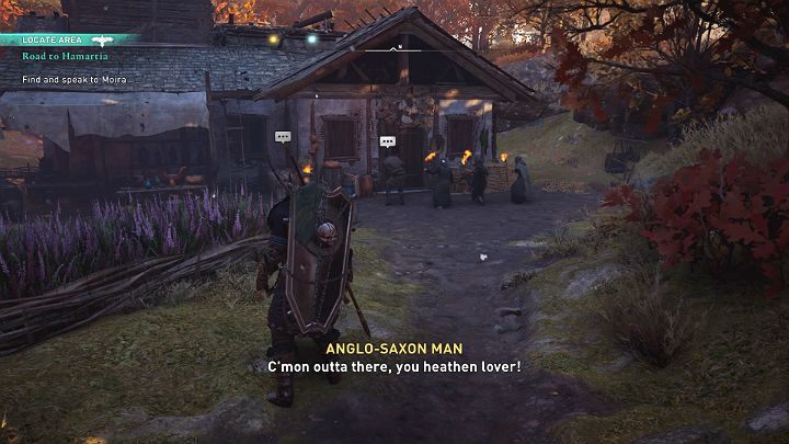 Jedź do wioski by odszukać Moirę - jeden z domów w głębi lasów należy właśnie do niej - Assassins Creed Valhalla: Droga do Hamartii/Road to Hamartia - solucja - Assassins Creed Valhalla - poradnik do gry
