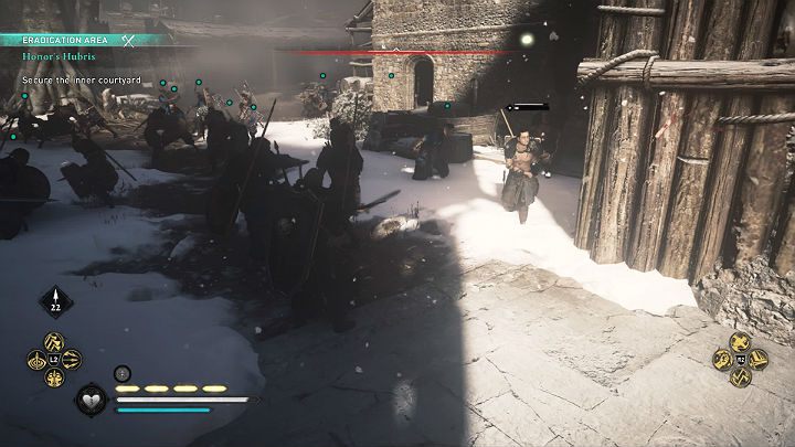 Wejdź na dziedziniec i wyeliminuj wszystkich przeciwników - Assassins Creed Valhalla: Honor i pycha/Honors Hubris - solucja, opis przejścia - Assassins Creed Valhalla - poradnik do gry