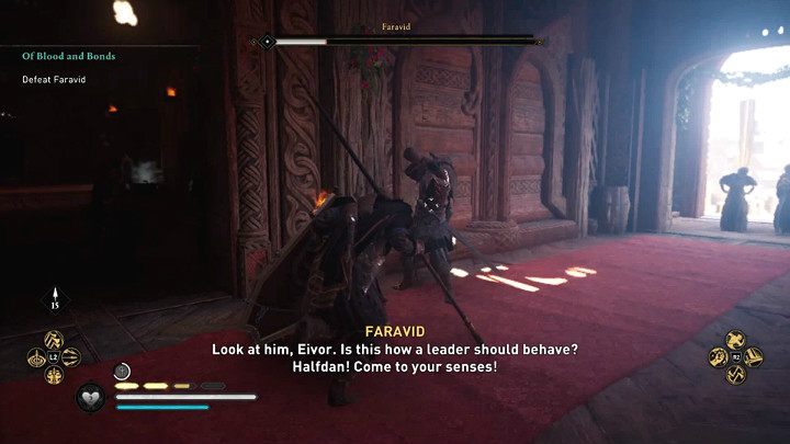 Jak większość bossów z którymi przyjdzie Ci walczyć w grze Assassins Creed Valhalla, Faravid posiada zdolność leczenia - Assassins Creed Valhalla: Krew i powinność/Of Blood and Bonds - solucja - Assassins Creed Valhalla - poradnik do gry