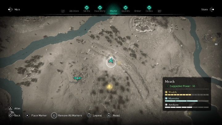Mapę skarbu znajdziecie na północnej części lokacji, na wschód od punktu synchronizacji - AC Valhalla Gniew Druidów: Mapa ukrycia skarbu - Meath, sekrety, lokacje - Assassins Creed Valhalla - poradnik do gry