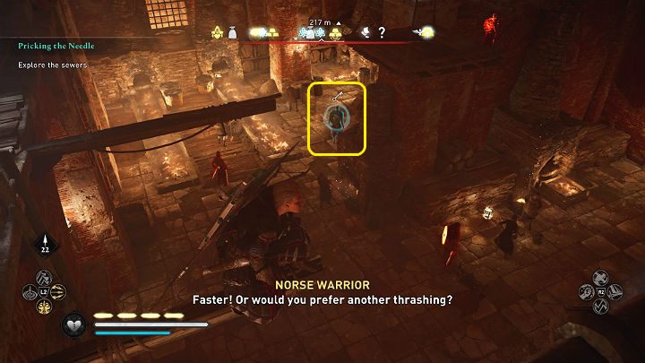 Dojdziesz w końcu do obszernego pomieszczenia w którym ludzie Igły przetapiają srebro w sztaby i biją z niego monety - Assassins Creed Valhalla: Nawlec Igłę/Prickling the Needle - solucja - Assassins Creed Valhalla - poradnik do gry