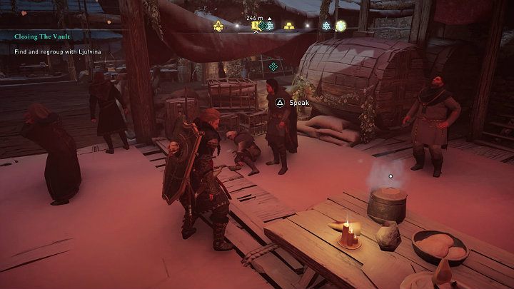 Po walce porozmawiaj z Ljufviną, a następnie udaj się do królewskiej siedziby, by pomówić z Ricsige - Assassins Creed Valhalla: Skarbnik w opałach/Closing the Vault - solucja - Assassins Creed Valhalla - poradnik do gry