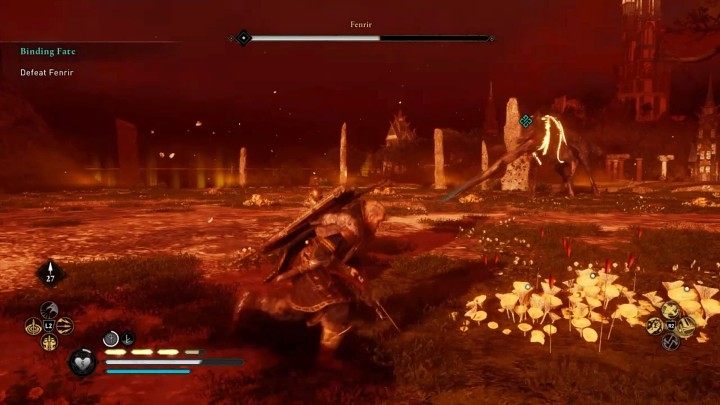 W drugiej fazie pojedynku Fenrir chwyci w pysk potężny pień drzewa i będzie wykonywał zamaszyste ataki - Assassins Creed Valhalla: Fenrir - boss, jak pokonać? - Assassins Creed Valhalla - poradnik do gry