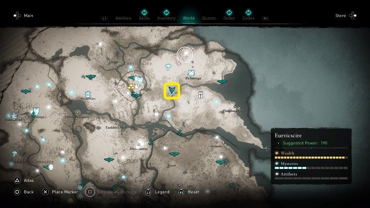 W miejscu zaznaczonym na powyższym obrazku znajdziesz opuszczoną wioskę - Assassins Creed Valhalla: Osada Jurthgard/The Village Jurthgard - solucja - Assassins Creed Valhalla - poradnik do gry