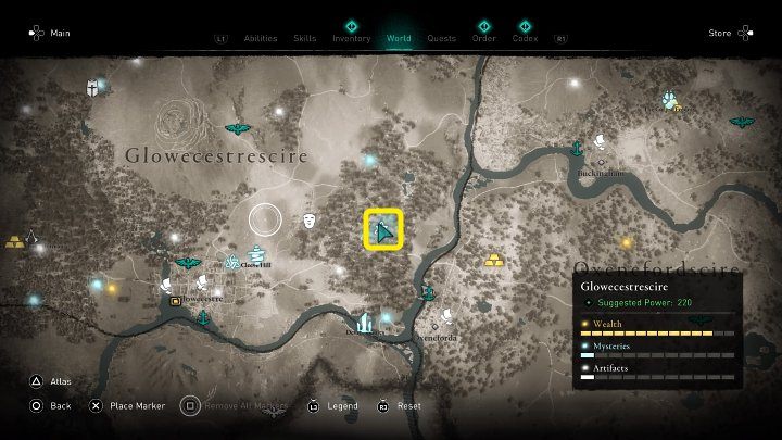 W miejscu zaznaczonym na powyższym obrazku spotkasz dwoje dzieci pochylających się nad ciałem wikińskiego wojownika - Assassins Creed Valhalla: Ciało/The Body - solucja, opis przejścia - Assassins Creed Valhalla - poradnik do gry