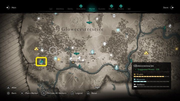 W miejscu zaznaczonym na powyższym obrazku, w pobliżu małego jeziora, spotkasz dziwną kobietę - Assassins Creed Valhalla: Pani jeziora/Lady of the Lake - solucja - Assassins Creed Valhalla - poradnik do gry