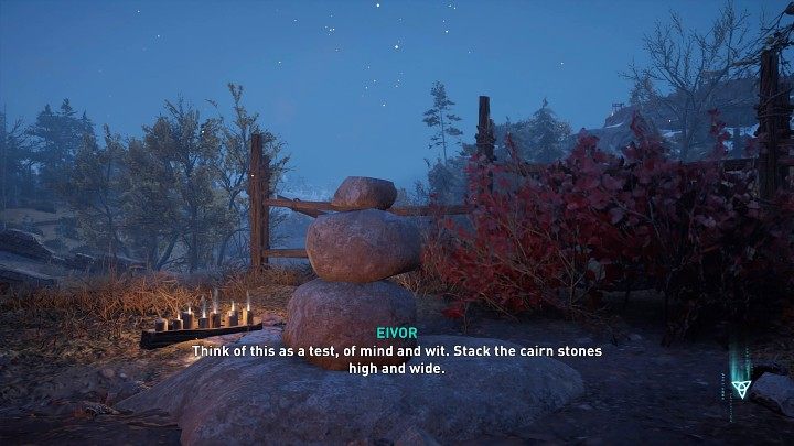 Pomóż dziecku i poukładaj kamienie w taki sposób, by konstrukcja się nie przewróciła, a zadanie zostanie wykonane - Assassins Creed Valhalla: Kamienny olbrzym/Stoneman - solucja, opis przejścia - Assassins Creed Valhalla - poradnik do gry