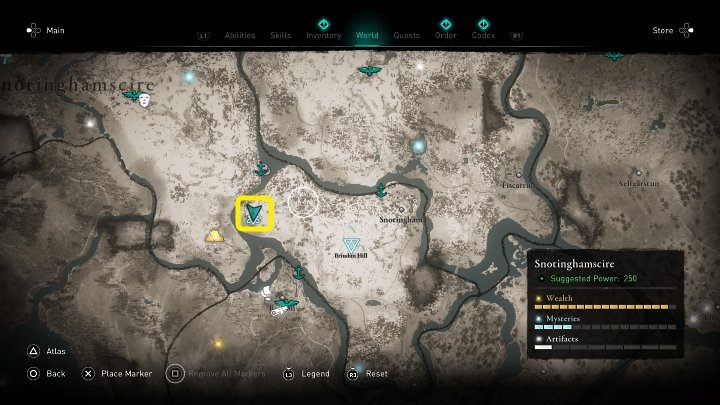 W miejscu zaznaczonym na powyższym obrazku spotkasz grupę osób przechodzących trening w strzelaniu z łuku - Assassins Creed Valhalla: Wesoła kompania z Sherwood - solucja, opis przejścia - Assassins Creed Valhalla - poradnik do gry