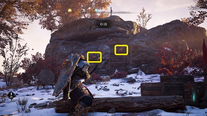 Ustaw się w pobliżu ćwiczących osób i strzel w sam środek tarczy, by zwrócić uwagę szkoleniowca - Assassins Creed Valhalla: Wesoła kompania z Sherwood - solucja, opis przejścia - Assassins Creed Valhalla - poradnik do gry