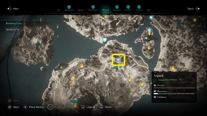 W miejscu zaznaczonym na powyższym obrazku spotkasz szlachetnego jelenia - Assassins Creed Valhalla: Szlachetne serca/Noble Harts - solucja, opis przejścia - Assassins Creed Valhalla - poradnik do gry