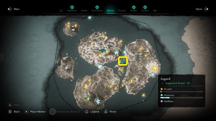 W miejscu zaznaczonym na powyższym obrazku spotkasz wojownika o imieniu Einherjar - Assassins Creed Valhalla: Skazany na Walhallę/Valhalla Bound - solucja - Assassins Creed Valhalla - poradnik do gry