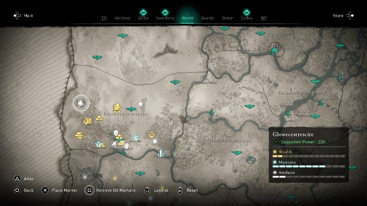 Lokacja przeklętego miejsca: na północ od Aelfwood - Assassins Creed Valhalla: Przeklęty symbol - Glowecestrescire, sekrety, lokacje - Assassins Creed Valhalla - poradnik do gry