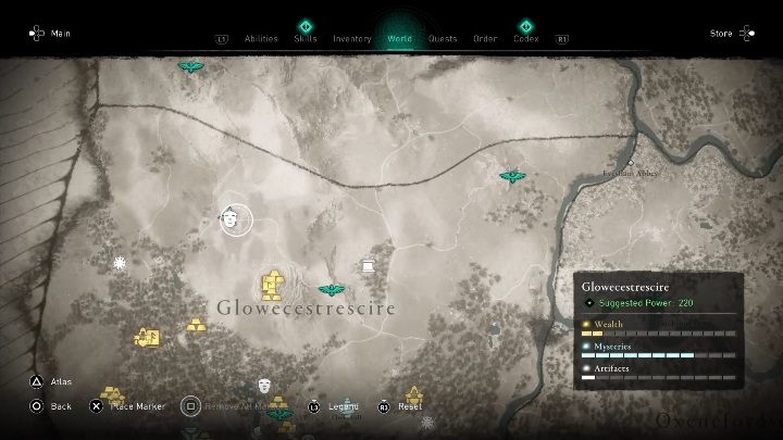 Maskę znajdziesz na północ od kryjówki złodziei - Assassins Creed Valhalla: Rzymski artefakt - Glowecestrescire, sekrety, lokacje - Assassins Creed Valhalla - poradnik do gry