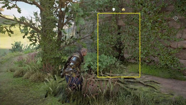 Aby dostać się do maski musisz wejść w szczelinę pomiędzy murami - Assassins Creed Valhalla: Rzymski artefakt - Glowecestrescire, sekrety, lokacje - Assassins Creed Valhalla - poradnik do gry