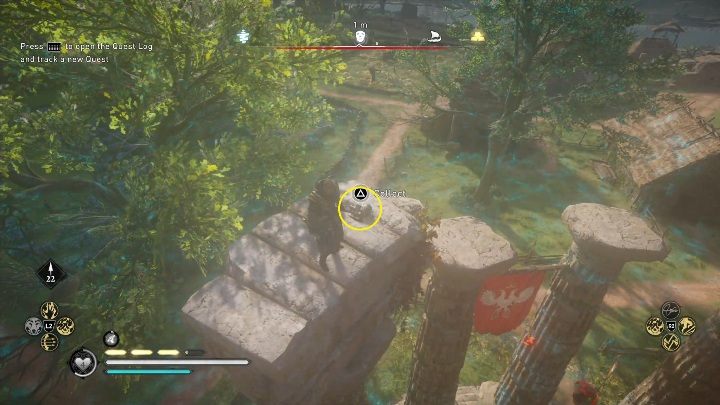 Aby się do niej dostać musisz po prostu wejść na najwyższą kolumnę w okolicy - Assassins Creed Valhalla: Rzymski artefakt - Glowecestrescire, sekrety, lokacje - Assassins Creed Valhalla - poradnik do gry