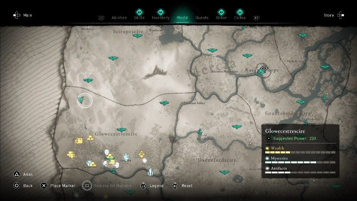 1 - Assassins Creed Valhalla: Mapa skarbów - Glowecestrescire, sekrety, lokacje - Assassins Creed Valhalla - poradnik do gry