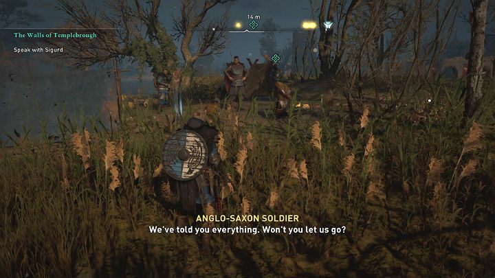 W trakcie rozmowy dowiesz się, że króla Burgreda tutaj nie ma, ale za to jest tutaj jego żona, Lady Aethelswith - Assassins Creed Valhalla: Mury Templebrough - solucja, opis przejścia - Assassins Creed Valhalla - poradnik do gry