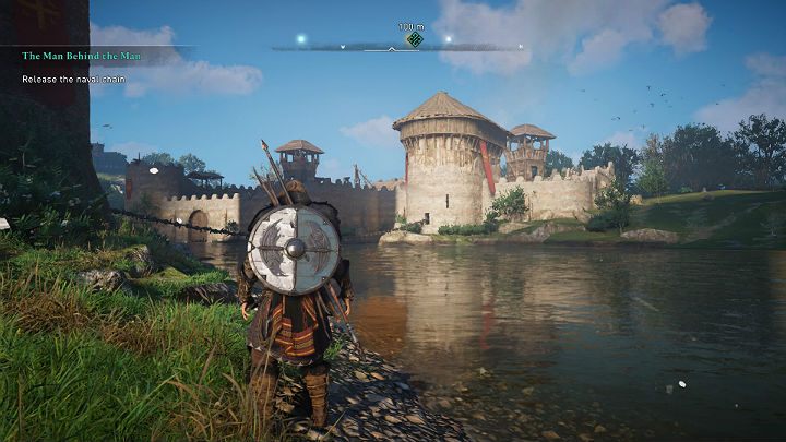 Mechanizmy trzymające łańcuch morski został umieszczony w wieży przy rzece, za zamkniętymi drzwiami - Assassins Creed Valhalla: Kto pociąga za sznurki - solucja, opis przejścia - Assassins Creed Valhalla - poradnik do gry