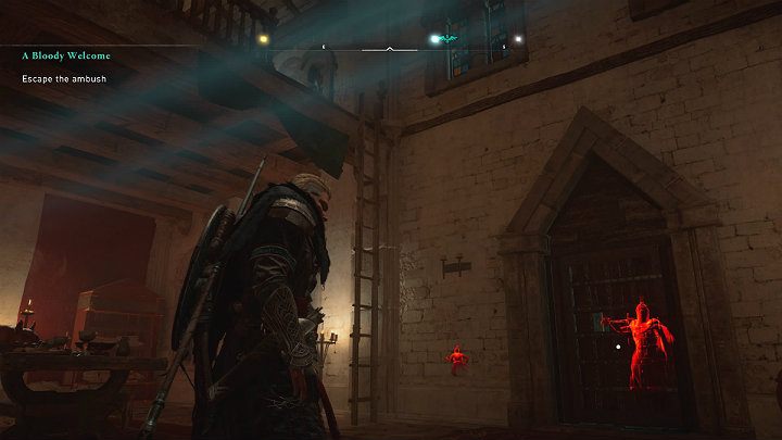 Fulke wychodzi z komnat opata i rozkazuje swoim ludziom wyeliminować Eivora i Basima - Assassins Creed Valhalla: Krwawe powitanie/A Bloody Welcome - solucja - Assassins Creed Valhalla - poradnik do gry