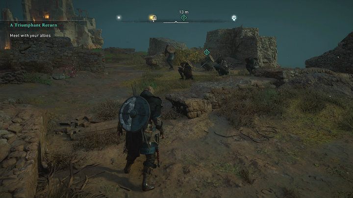 Oswald wraz z braćmi, Finnrem i Valdis czeka na Ciebie niedaleko głównej twierdzy ludzi Rueda, Dunwic - Assassins Creed Valhalla: Triumfalny powrót/A Triumphant Return - solucja - Assassins Creed Valhalla - poradnik do gry