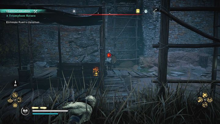 Wychodząc na powierzchnię w samym sercu fortecy będziesz mógł zacząć eliminować kolejnych strażników - Assassins Creed Valhalla: Triumfalny powrót/A Triumphant Return - solucja - Assassins Creed Valhalla - poradnik do gry