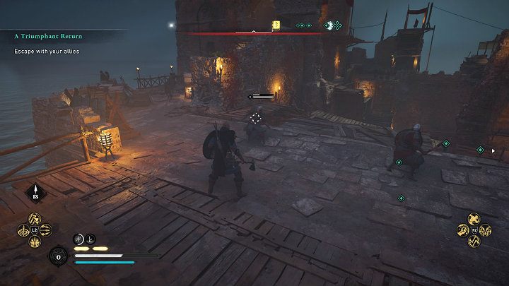 W trakcie ucieczki nie musisz walczyć z wszystkimi żołnierzami Rueda, jeśli tego nie chcesz - Assassins Creed Valhalla: Triumfalny powrót/A Triumphant Return - solucja - Assassins Creed Valhalla - poradnik do gry