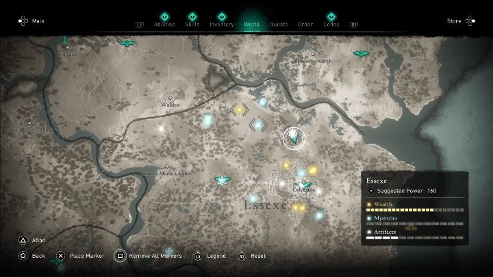 Lokacja przeklętego miejsca: na północy regionu, koło Colcestre - Assassins Creed Valhalla: Przeklęty symbol - Essexe, sekrety, lokacje - Assassins Creed Valhalla - poradnik do gry