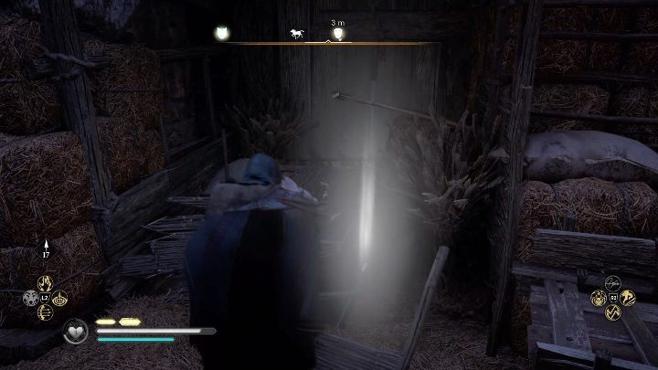 Maska znajduje się pod sianem, które schowane jest za drewnianym płotem - Assassins Creed Valhalla: Rzymski artefakt - Essexe, sekrety, lokacje - Assassins Creed Valhalla - poradnik do gry