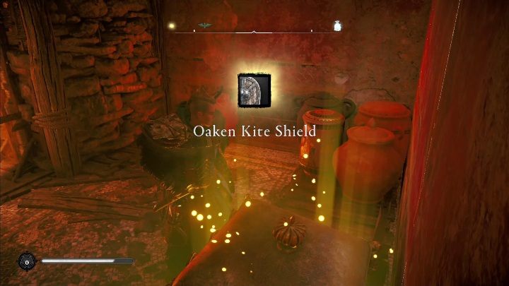 Aby dostać się do tarczy musisz po prostu wysadzić skały, które blokują przejście w budynku, gdy to zrobisz dostaniesz się do małego pomieszczenia z sekretem, a dodatkowo spłoszysz większość mieszkańców - Assassins Creed Valhalla: Wyposażenie - Essexe, sekrety, lokacje - Assassins Creed Valhalla - poradnik do gry