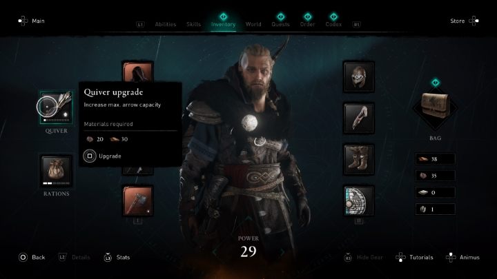 W ekwipunku możesz również zwiększać statystyki swojego uzbrojenia - obrażenia zadawane przez broń czy obronność elementów pancerza - Assassins Creed Valhalla: Ekwipunek - Assassins Creed Valhalla - poradnik do gry