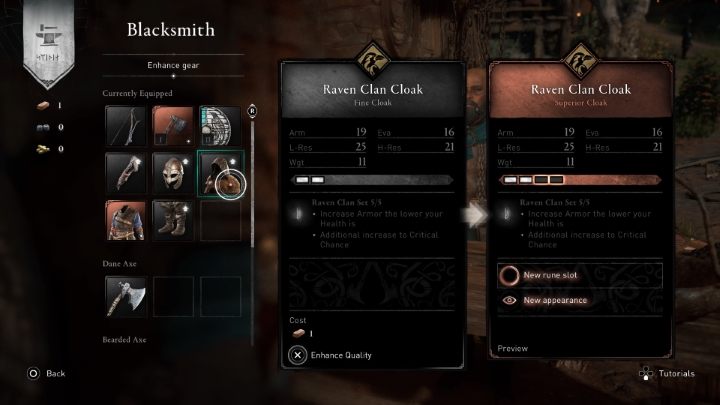 Liczbę dostępnych prostokątów można zwiększyć poprzez podnoszenie jakości uzbrojenia - Assassins Creed Valhalla: Ekwipunek - Assassins Creed Valhalla - poradnik do gry