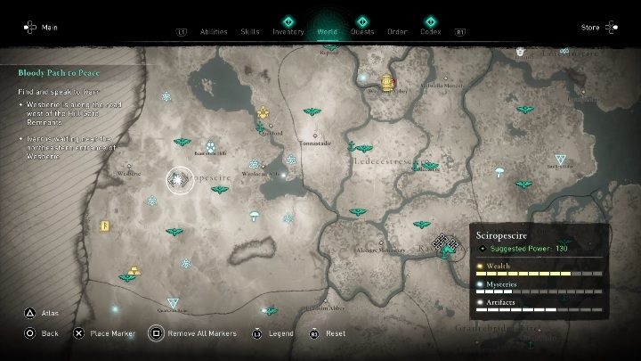 Lokacja przeklętego miejsca: w środkowej części regionu - Assassins Creed Valhalla: Przeklęty symbol - Sciropescire, sekrety, lokacje - Assassins Creed Valhalla - poradnik do gry