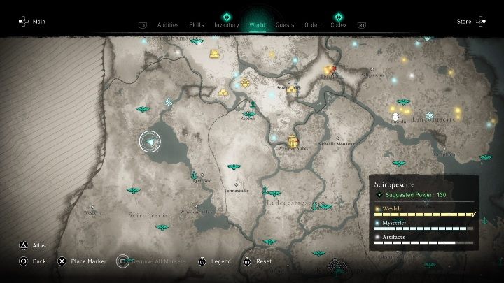 Lokacja przeklętego miejsca: koło jeziora Bomere - Assassins Creed Valhalla: Przeklęty symbol - Sciropescire, sekrety, lokacje - Assassins Creed Valhalla - poradnik do gry