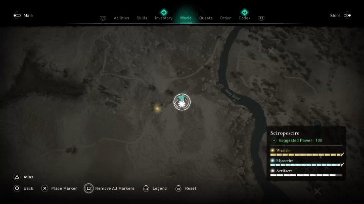 Lokacja przeklętego miejsca: na środku mapy, koło rzeki Afon Hafren - Assassins Creed Valhalla: Przeklęty symbol - Sciropescire, sekrety, lokacje - Assassins Creed Valhalla - poradnik do gry