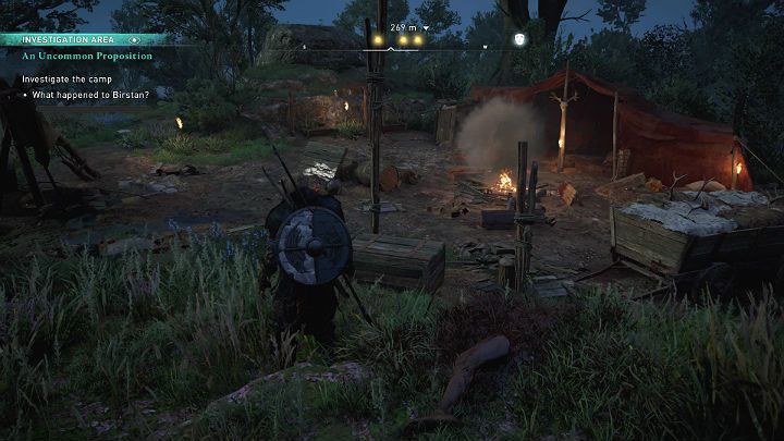 Obozowisko o którym wspominała Estrid znajdziesz na południowy zachód od miasta - Assassins Creed Valhalla: Niezwykła propozycja - solucja, opis przejścia - Assassins Creed Valhalla - poradnik do gry
