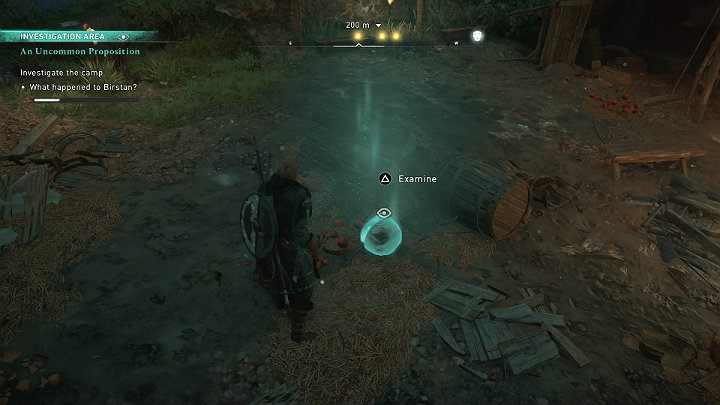 Drugim ważnym tropem są rozsypane owoce, które sugerują, że atak nadszedł z zaskoczenia - Assassins Creed Valhalla: Niezwykła propozycja - solucja, opis przejścia - Assassins Creed Valhalla - poradnik do gry