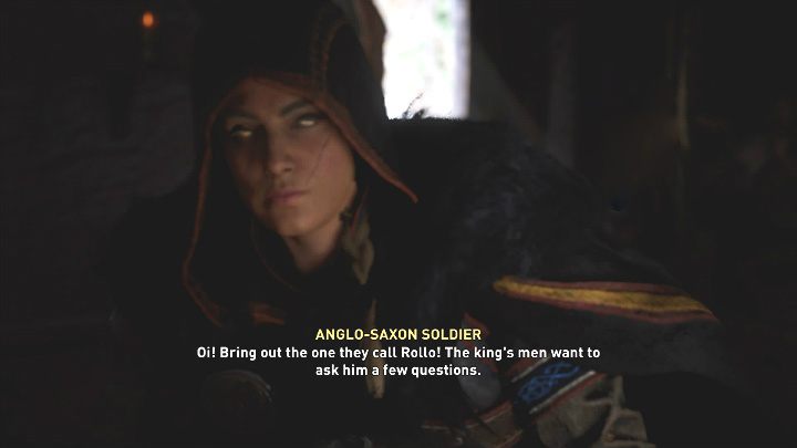 Po chwili na miejscu zjawią się anglosascy żołnierze, którzy chcą zabrać ze sobą Rolla, ponieważ królewscy ludzie pragną zadać mu kilka pytań - Assassins Creed Valhalla: Dawne rany (Old Wounds) - solucja, opis przejścia - Assassins Creed Valhalla - poradnik do gry