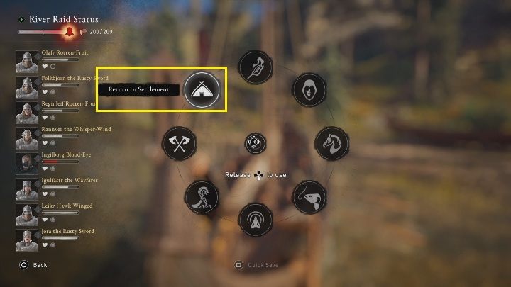 Najważniejszą informacją jest to, że podczas wykonywania najazdów, w każdej chwili możesz wrócić do obozu - Assassins Creed Valhalla Rzeczne Najazdy: Jak zwiększyć limit ładunku? - Assassins Creed Valhalla - poradnik do gry
