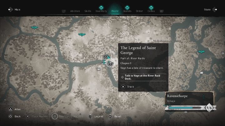 Start misji: Ukończenie zadania Legenda Świętego Jerzego (The Legend of Saint George) - Assassins Creed Valhalla: Skarby rzeczki Severn - solucja, Rzeczne Najazdy - Assassins Creed Valhalla - poradnik do gry